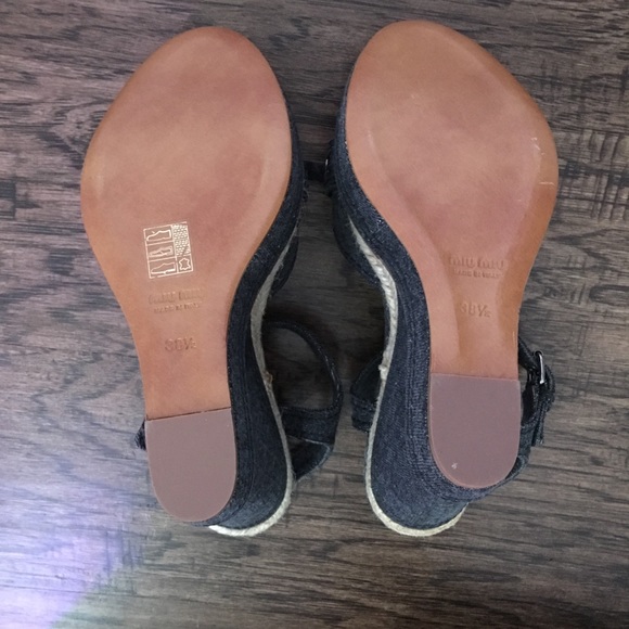 Miu Miu Denim Wedges, Braided Detail, Blue - Picture 8 of 8